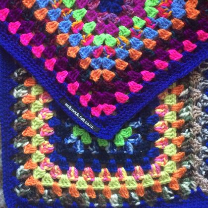 Acrylic Crochet Granny Blanket or Bed Throw