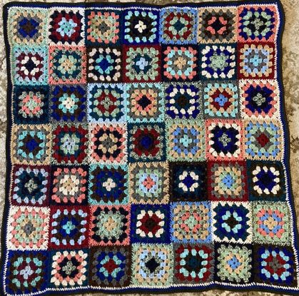 Wool Crochet Cot Blanket or Lap Throw