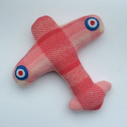 Pink Check Air Force Plane Toy