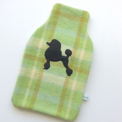 Avocado Green Hottie Cover with Poodle
