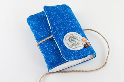 Blue Fabric Journal Blank Pages