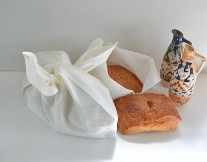 Gift Set of 3 Calico Bread Keeper Bags Traditional Japanese Knot Bento bags by FeltSoapGood