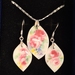 Coming up Roses Pendant & Earring set (EP172)