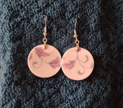 Falling Pink Leaves Earrings (E198)