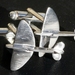 Spitfire Trench Art cufflinks made from sixpence or 6d coins