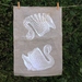 Natural 100% Linen swan vase print tea towel
