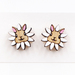 Flower Bunny Stud Earrings - Hand Painted Wood