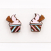 Ice Cream Sundae Stud Earrings - Hand Painted Wood