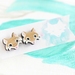 Fox Face Stud Earrings - Hand Painted Wood