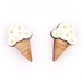 Hokey Pokey Ice Cream Stud Earrings - Hand Painted Wood