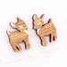 Hand Painted Laser Cut Bamboo Fawn Stud Earrings