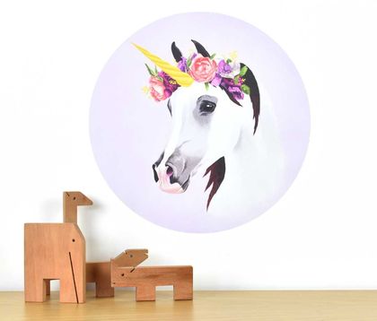 Small Wall Decal - Flower Crown Unicorn or Horse (4 artwork options)