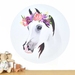 Extra Large Wall Decal - Flower Crown Horse or Unicorn (4 artwork options)