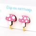 Toadstools Clip-On Earrings - Hand Painted Wood 