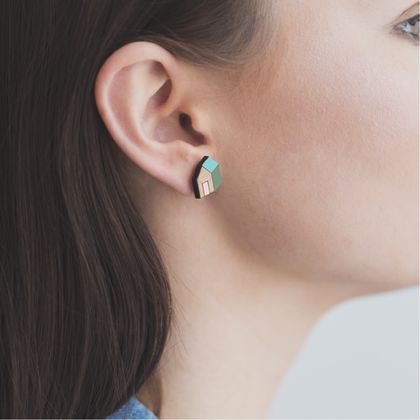 House reclaimed Rimu earrings