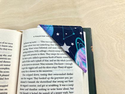 Fabric Corner Bookmark - Stars and Planets