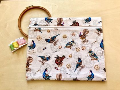 Cross Stitch Project Bag - Clockwork Aotearoa Birds