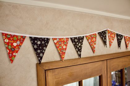 Christmas Baubles and Snowflakes Bunting - 3 Metres Double-Sided