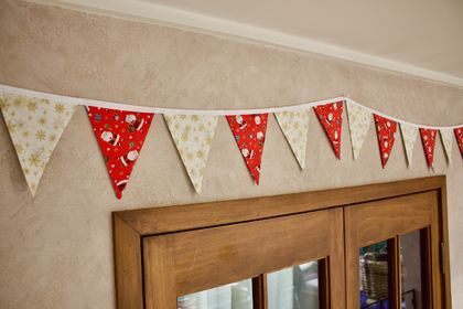 Christmas Santa and Snowflakes Bunting - 3 Metres Double-Sided