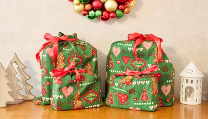 Reusable Giftbag Set - Scandi Christmas