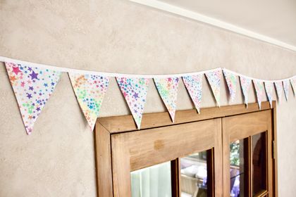 Sparkly Rainbow Stars Bunting - 3 Metres Double-Sided