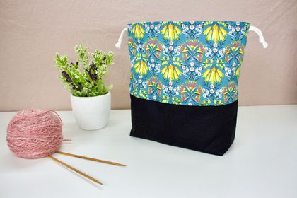 Knitting Project Bag - Pohutukawa and Kowhai Medium Size