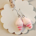 Pretty in Pink shells small cute pretty fun 316 surgical steel dangling earrings 