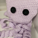 Square Head lilac pale purple big round vintage button eyes sensory crochet octopus