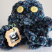 Crochet blue green velvet octopus that also looks like a spider!s