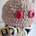 Big ball crochet octopus Sensory Toys handmade with love emotional support comfort pink blue vintage button eyes