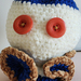 Ball octopus sensory toy support comfort white blue gold vintage red button eyes