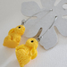 Yellow handmade bright cute bunny rabbit dangling earrings jewelry cute fun pretty stainless steel hypoallergenic