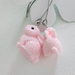 Candy floss pink bunny rabbit earrings,  pretty in pink, stainless steel hypoallergenic