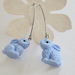 Baby blue bunny rabbit earrings,  boy blue stainless steel hypoallergenic