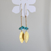 Blue birds of rose gold feather long leaf dangling earrings jewelry pretty shinny and cute. .