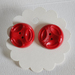 Big red, buttons vintage retro red lipstick stainless steel hypoallergenic jewelry gifts Christmas red.