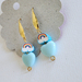 Rainbow baby blue gold plated stunning perfect love heart earrings for your loved one