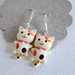 Cream pudding cat sterling silver earrings cute fun pets that look like your cats jewelry hypoallergenic