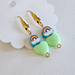 Rainbow pastel green hearts gold plated stunning perfect love heart earrings for your loved one