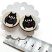 Crazy black and white weird big eyed owls wooden buttons turned in to big bold fun studs $7