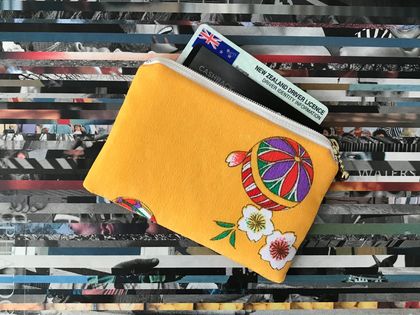 Japanese kimono print wallet