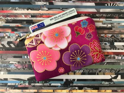 Japanese kimono print wallet