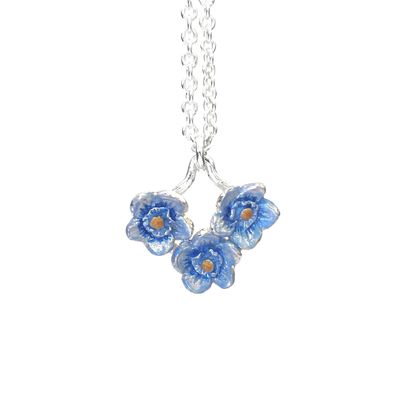 Forget-Me-Not Flower Trio Necklace