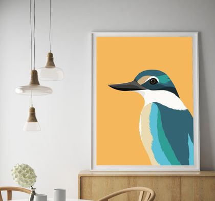 Kingfisher - Kotare A4 Fine Art Print 