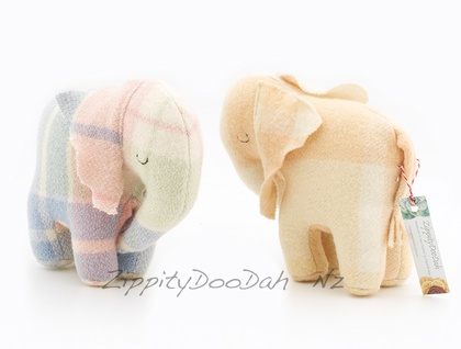 Vintage Blanket  Elephant Toy  - Ellie Adult