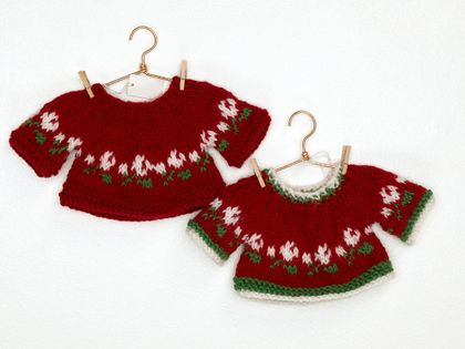 Hand knitted Christmas jumper to fit Zippitydoodah velveteen rabbit