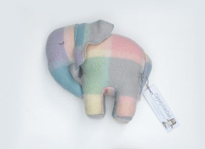 Vintage Blanket  Elephant Toy  Nursery check