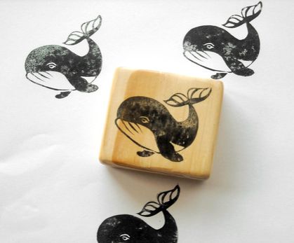 Hand Carved Stamp - Whale