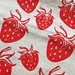 Handprinted 100% Linen Tea Towel - Strawberry Fields