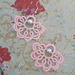 Pink Hand Made Tatted Lace Earrings